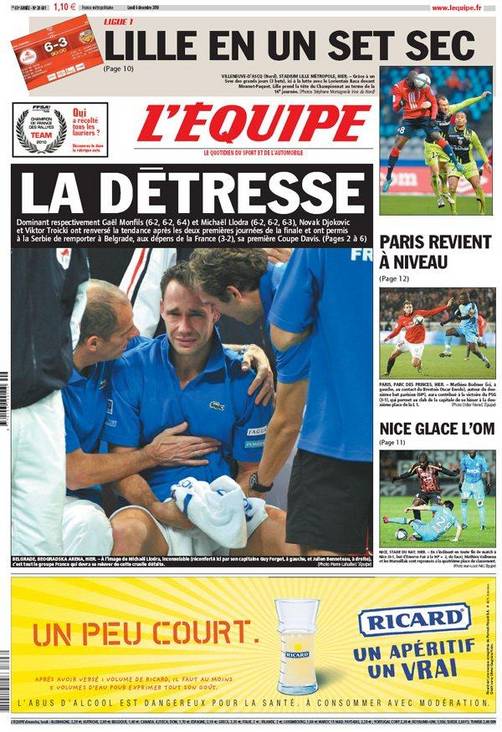 Así quedó el equipo de Francia tras su derrota en la final de la Copa davis ante Serbia: La Angustia