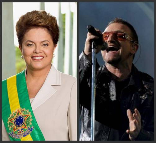 Dilma Rousseff recibirá a Bono en su visita por Brasil