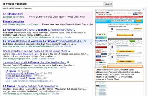 Vista previa de páginas en el buscador de Google