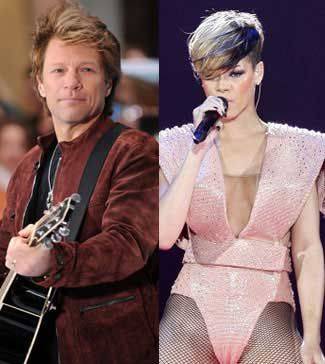 Bon Jovi cantó a dueto con Rihanna en 'Livin´on a prayer'