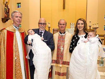 Foto: Celine Dion bautizó a sus mellizos en ceremonia religiosa