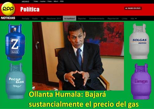 Ollanta Humala: Bajara el balón de gas a 12 soles