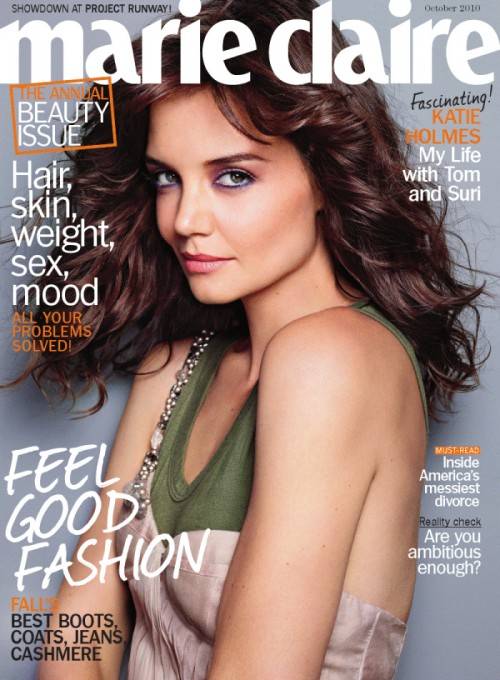 Katie Holmes en la portada de la revista Marie Claire Octubre 2010