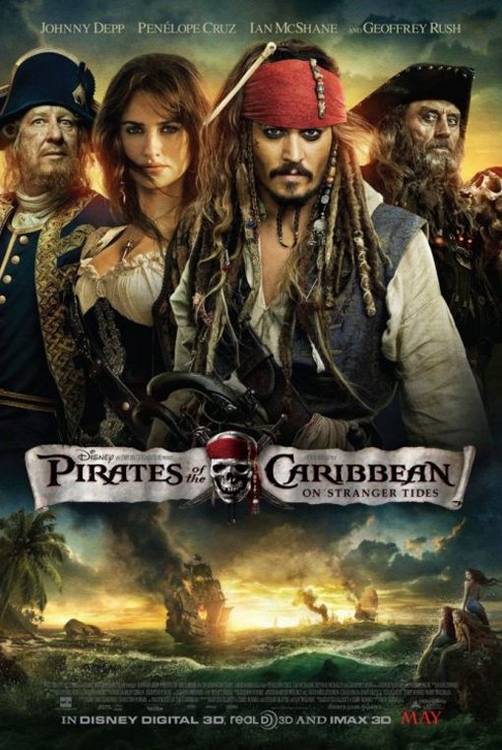 Poster oficial de los personajes de Piratas del Caribe 4