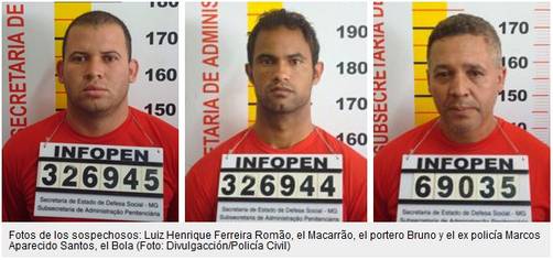 Arquero Bruno del Flamengo y otros cinco sospechosos niegan el crimen Arquero Bruno del Flamengo y otros cinco sospechosos niegan el crimen