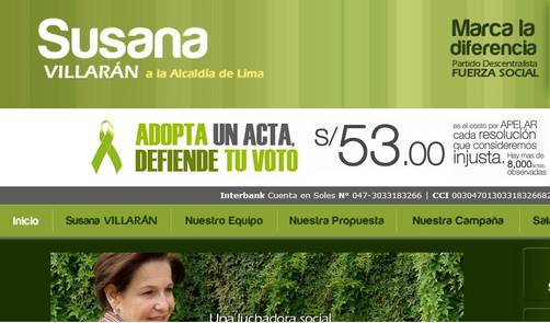 Susana Villarán pide dinero a seguidores para apelar actas