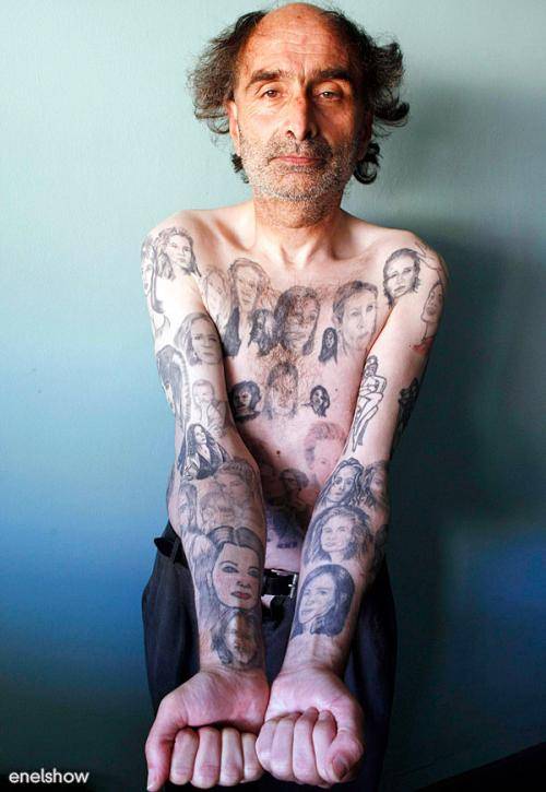 Miljenko Parserisas lleva tatuada a Julia Roberts por todo el cuerpo