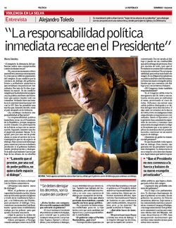 ALEJANDRO TOLEDO: DECRETOS LEGISLATIVOS DEBEN DEROGARSE ALEJANDRO TOLEDO: DECRETOS LEGISLATIVOS DEBEN DEROGARSE