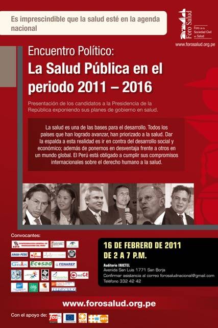 Encuentro Político: La Salud Pública en el periodo 2011 - 2016