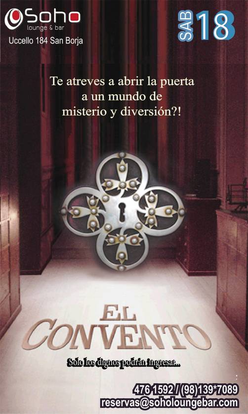 Sábado 18 en SOHO: El Convento Sábado 18 en SOHO: El Convento