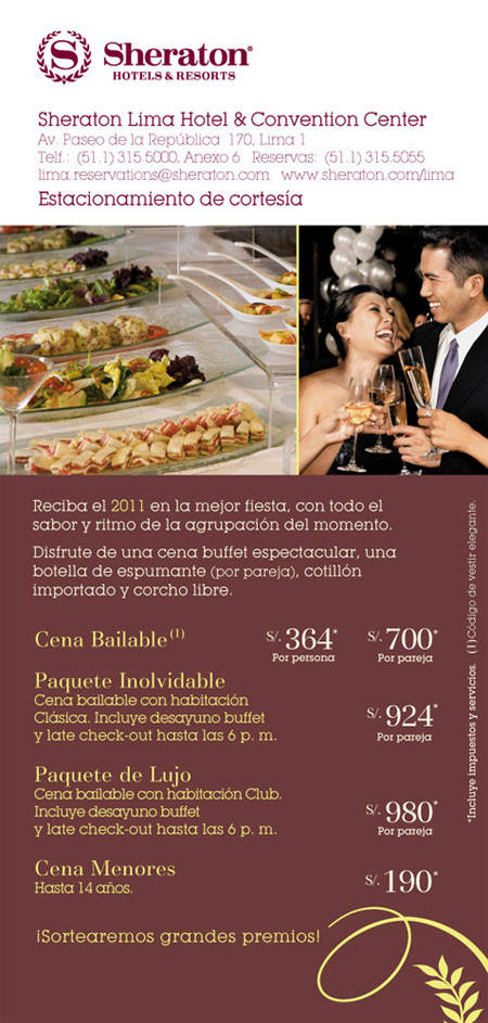 Celebre el Año Nuevo en Sheraton Lima