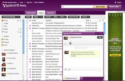 Yahoo ofrece una muestra de su nueva interfaz de correo