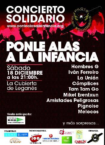 'Ponle Alas a la infancia' contará con Hombres G, Amistades Peligrosas, Melocos, Pignoise, Mikel Erentxun y La Unión