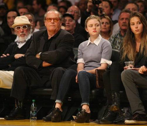 Jack Nicholson con su hija en partido de Los Laker