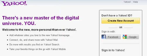 Yahoo se integra con Google y Facebook para acceder a sus servicios