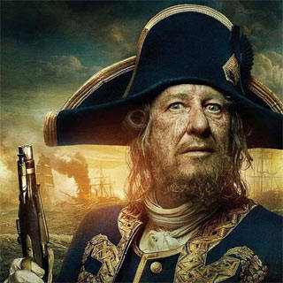 Geoffrey Rush en nuevo cartel de Piratas del Caribe 4