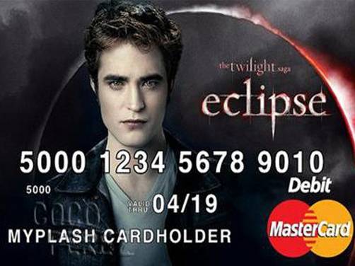 Twilight: Robert Pattinson y Kristen Stewart en tarjetas de crédito MasterCard Twilight: Robert Pattinson y Kristen Stewart en tarjetas de crédito MasterCard