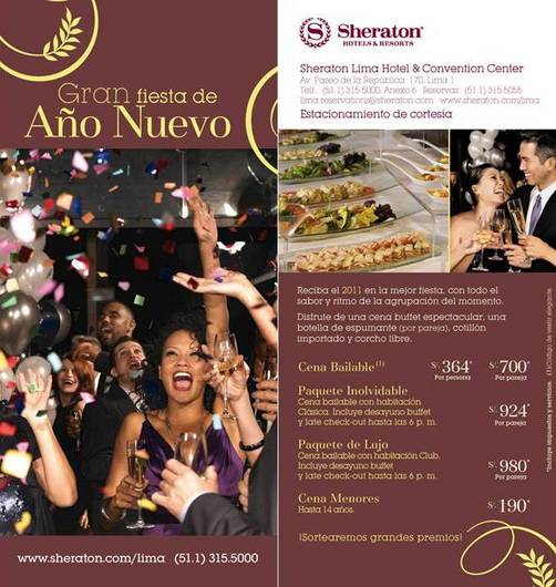 Sheraton Lima recibe el nuevo año a los grande