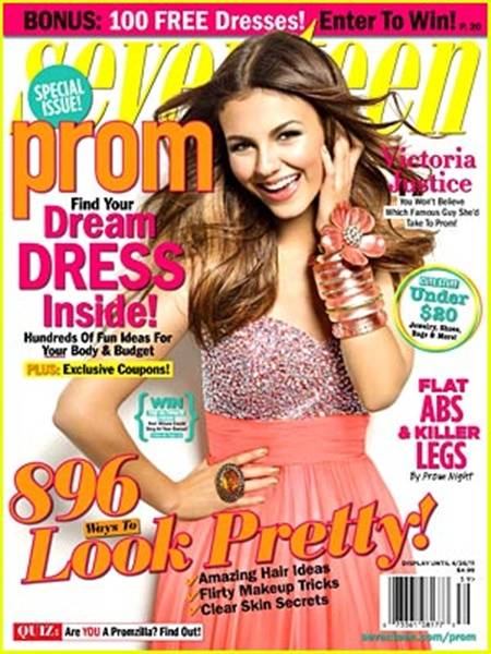 Victoria Justice en la portada de Seventeen para el 2011