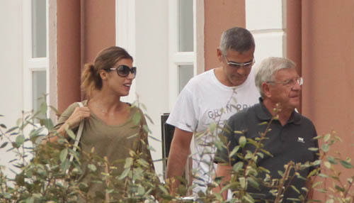 George Clooney visita a los padres de su novia Elisabetta Canalis