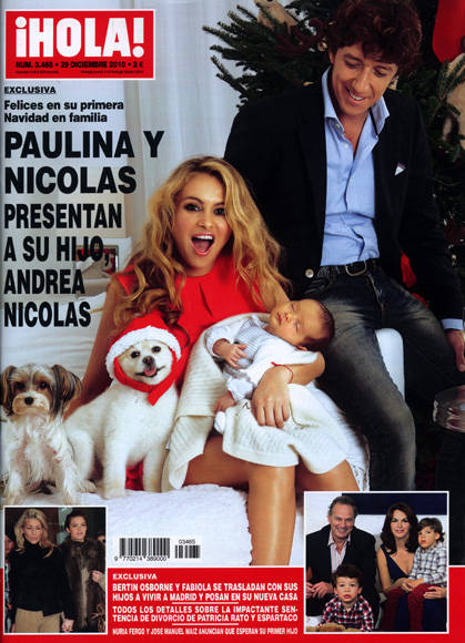 Paulina Rubio y Nicolás Vallejo-Nágera presentan a su hijo, Andrea Nicolás