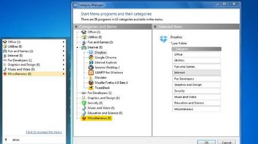 Ordena el menú Inicio de Windows 7 en categorías con The Handy Start Menu