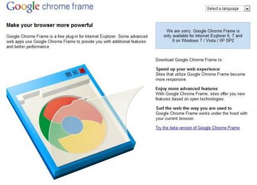 Ya se puede descargar la versión final de Chrome Frame