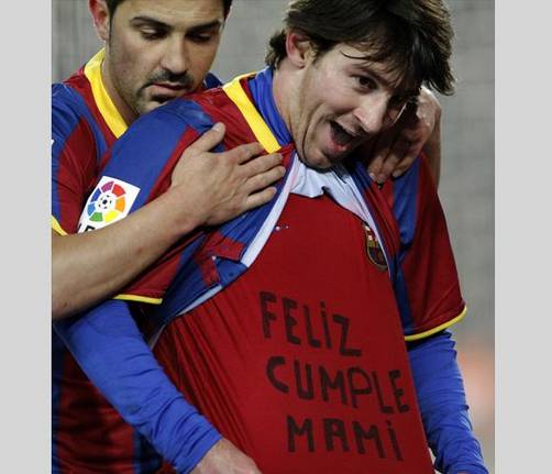 Lionel Messi le dedica un gol a su madre