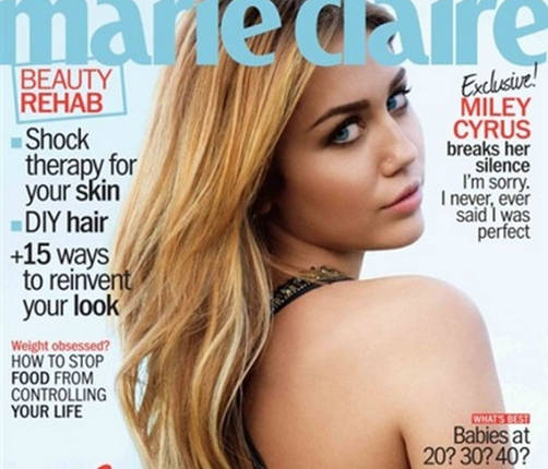 Miley Cyrus, exceso de photoshop en Marie Claire