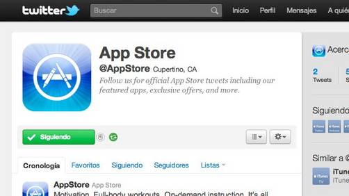 Apple crea la cuenta de twitter oficial de la App Store