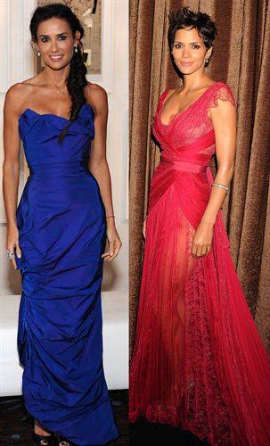 Demi Moore y Halle Berry impactan de Glamour las noches Hollywoodenses