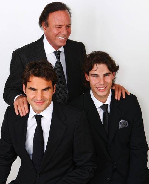Julio Iglesias actuó en Madrid junto a Rafa Nadal y Roger Federer