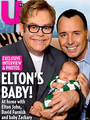 La portada de US Weekly sobre Elton John y su hijo censurada