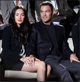 Megan Fox y Brian Austin Green juntos en la pasarela de Milán
