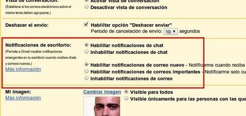 Gmail añade notificaciones para correos y chat (sólo en Chrome)