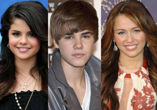 Justin Bieber, Miley Cyrus y Selena Gómez juntos en concierto