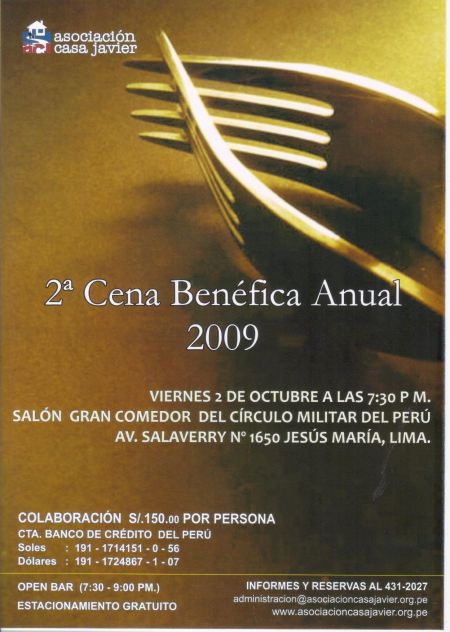 CENA BENEFICA ORGANIZADA POR LA CASA JAVIER CENA BENEFICA ORGANIZADA POR LA CASA JAVIER
