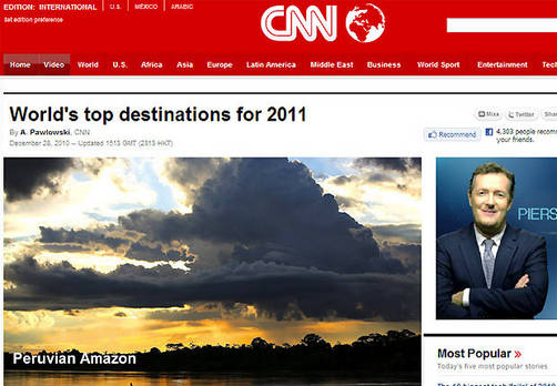 Amazonía Peruana entre los nueve destinos recomendados por CNN