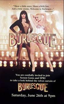Christina Aguilera junto a Cher en el cartel de Burlesque