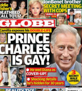 'El Príncipe Carlos es gay', es la portada de la revista Globe