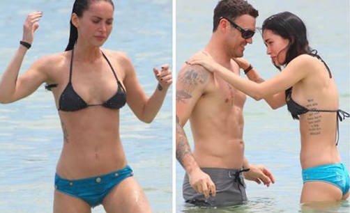 Megan Fox luce diminuto bikini divirtiéndose en la playa