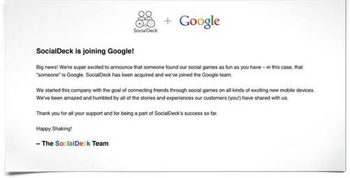Google compra SocialDeck para sus juegos sociales