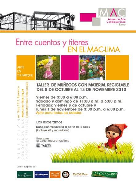 Programa 'Arte en tu Parque' en Barranco trae títeres y cuentos