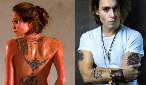Angelina Jolie y Johnny Depp los reyes del Tattoo