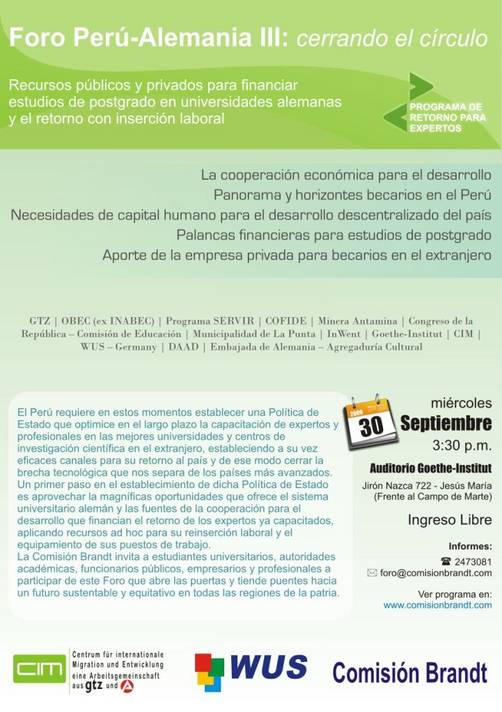 III Foro PERÚ ALEMANIA III Foro PERÚ ALEMANIA