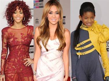 Miley Cyrus, Willow Smith y Rihanna imponen look en los AMA