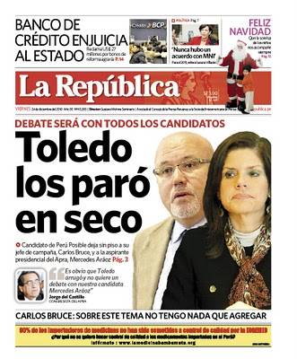 Alejandro Toledo pone las cosas en su sitio: no hay debate