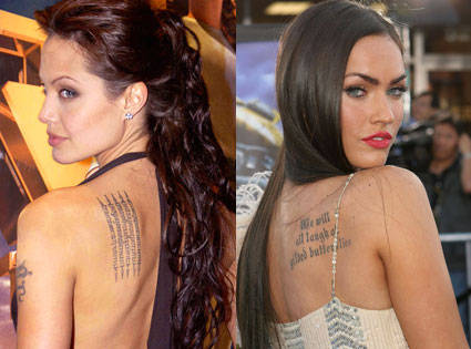Angelina Jolie y Megan Fox: Las reinas de los Tatuajes