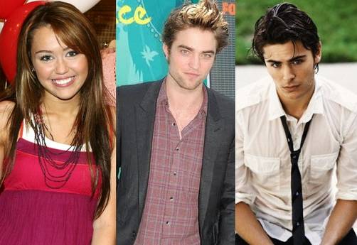 Robert Pattinson, Zac Efron y Miley Cyrus juntos en exposición