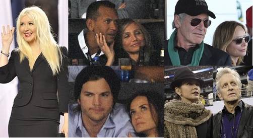 Jennifer Aniston, Lea Michael y Cameron Díaz en el Super Bowl
